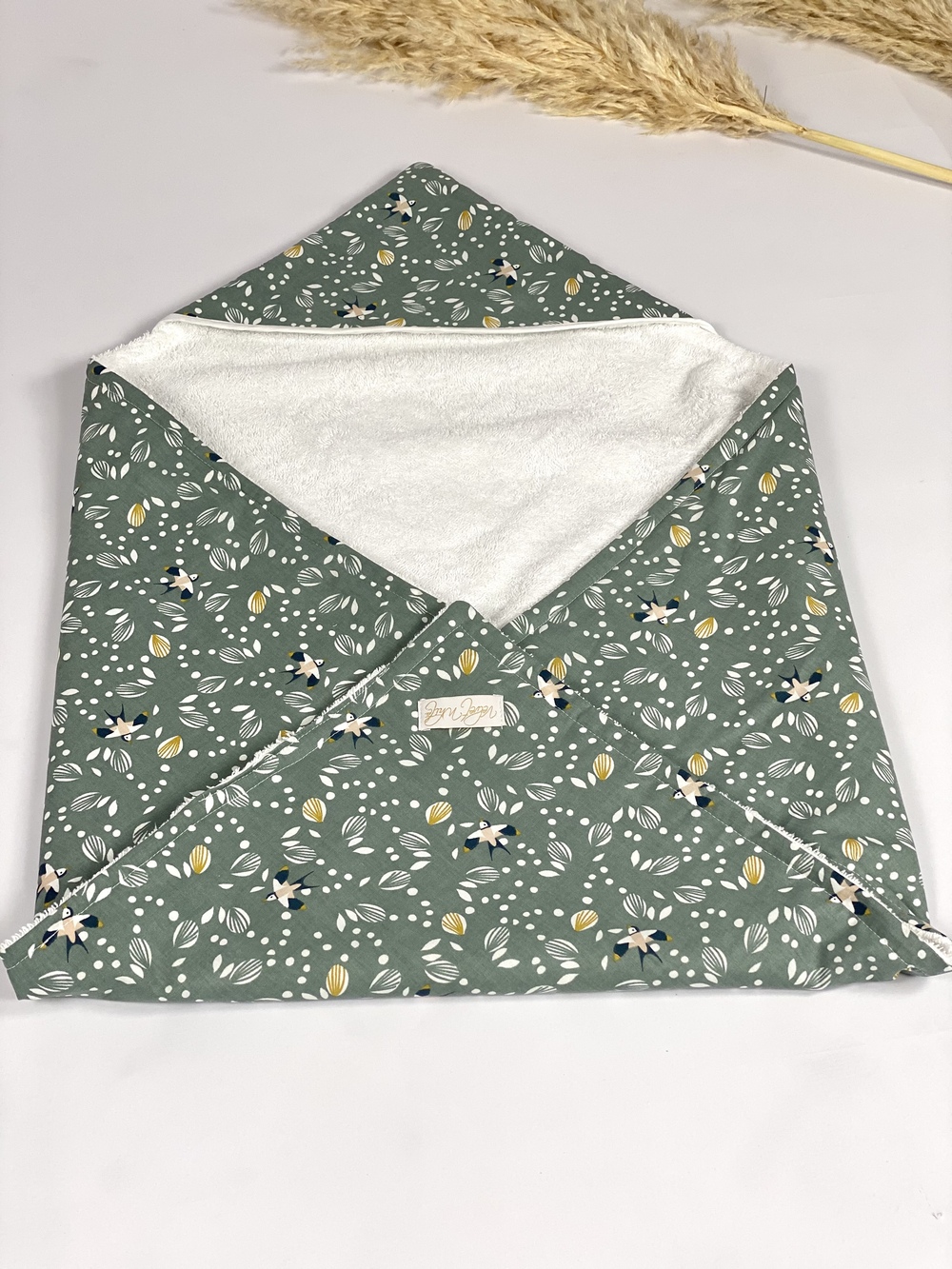 Green Swallow hooded towel