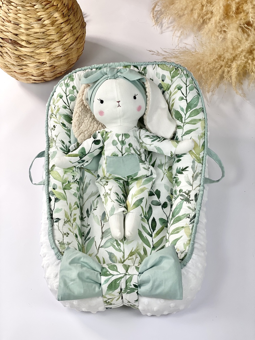 Κούκλα Bunny Leaves με φωλιά - κρεβατάκι