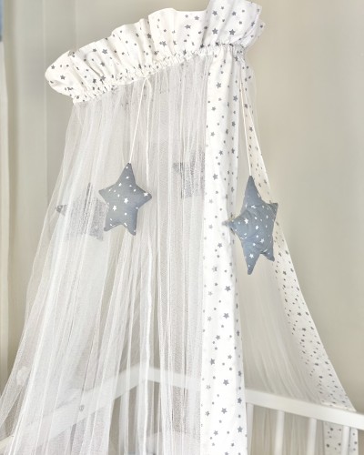 Mosquito net With Tulle Gray Stars