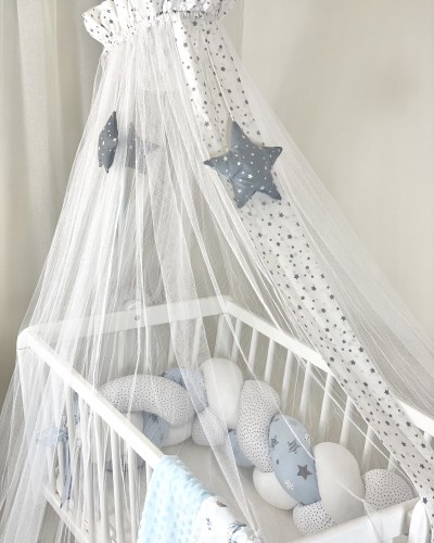 Mosquito net With Tulle Gray Stars