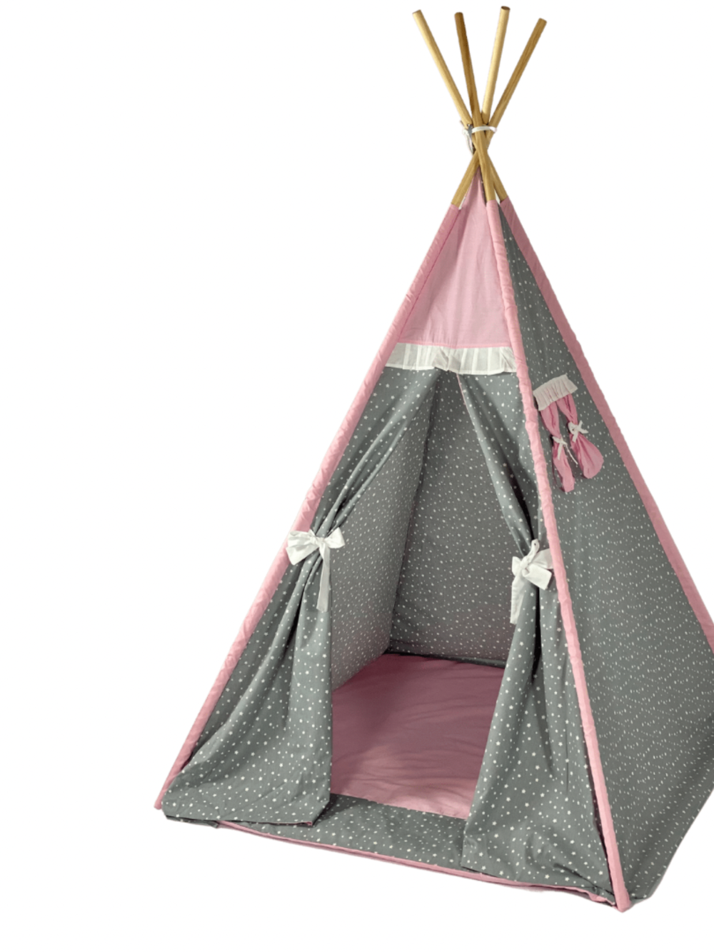 Children's Tent - teepee tent Pink and Stars