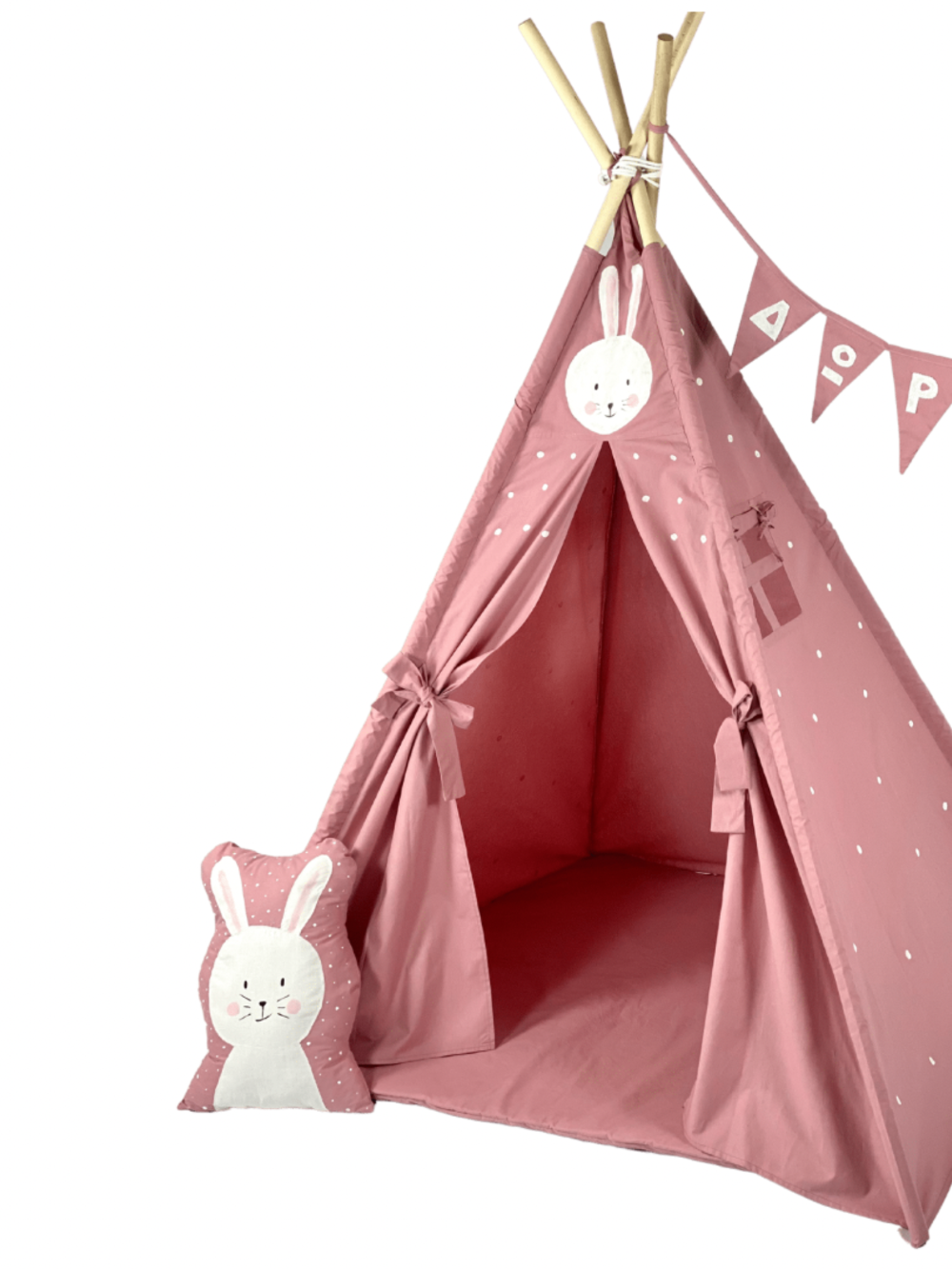 Παιδική Σκηνή - teepee tent Bunny - Ζωγραφισμένη στο χέρι