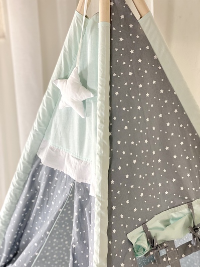 Children's Tent - teepee tent Mint And Stars
