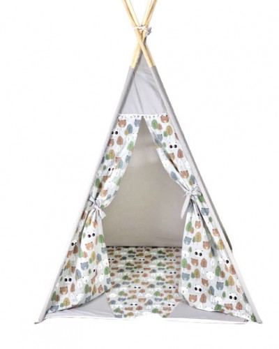 Children's Tent - Teepee Tent Gray Stars