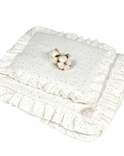 Muslin Bed Set White And Gold