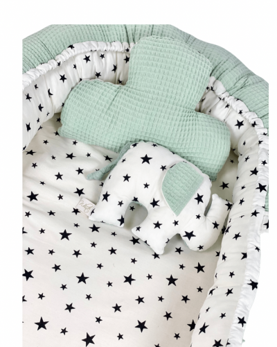 Παιδική Φωλιά - Baby Nest Dusty Mint And Stars