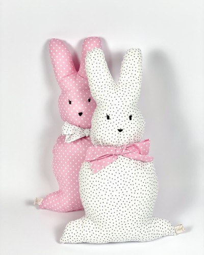 Children's Decorative Pillow Bunny With Ribbon