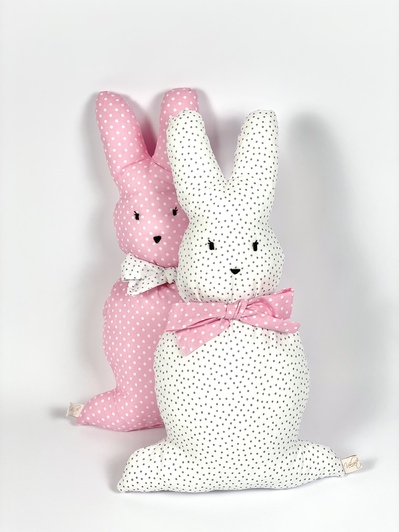Children's Decorative Pillow Bunny With Ribbon