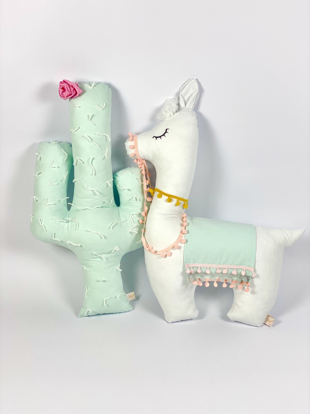 Children's decorative pillow Lama and Cactus