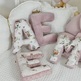 Children's Decorative Pillow Monogram Pink Velvet