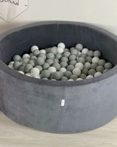 Children's Pool With Velvet All Gray Balls