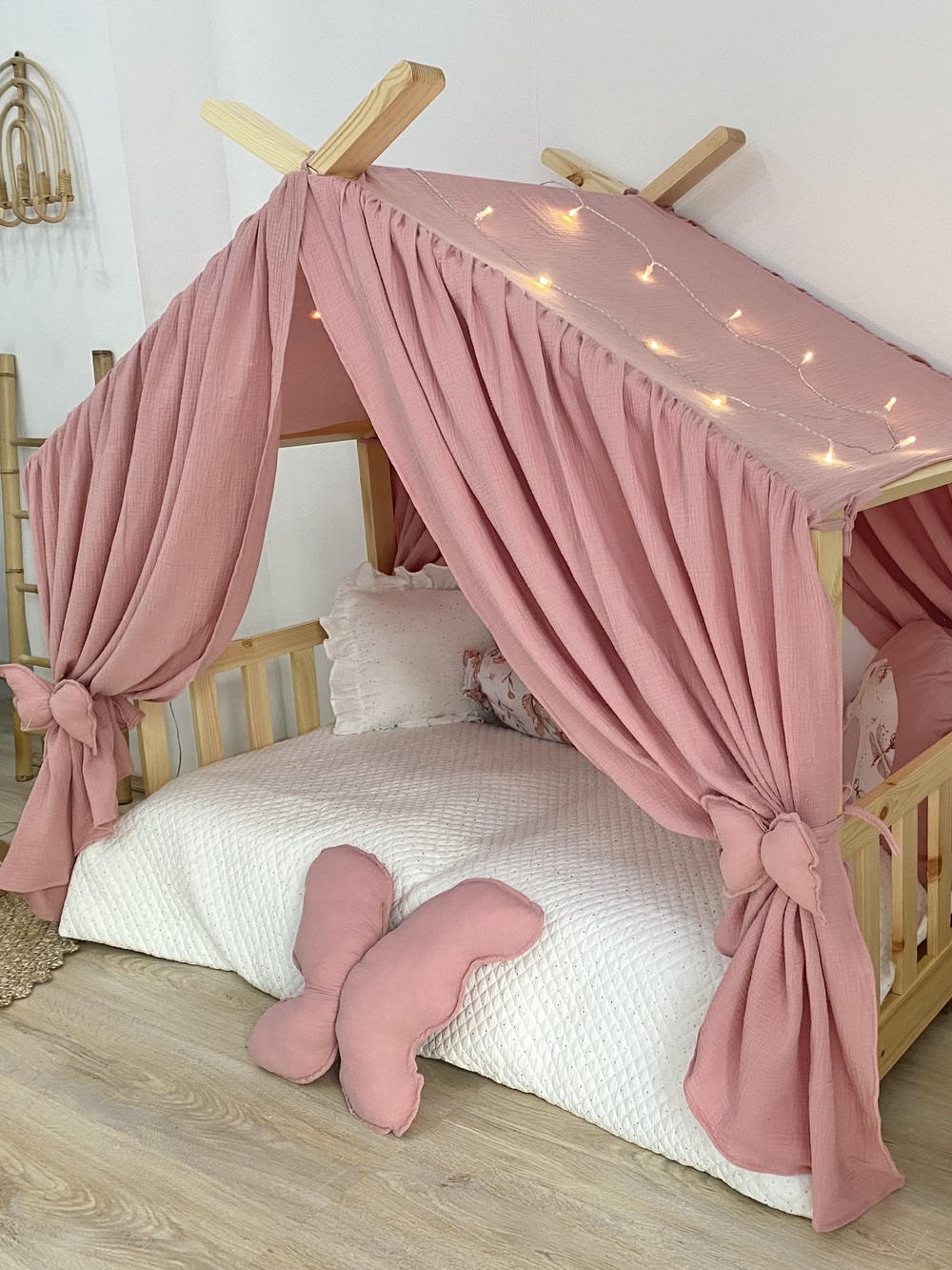 Bed Curtains-Canopy Bed Butterflies