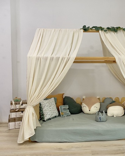 Κουρτίνες κρεβατιού-Canopy Bed Ecru
