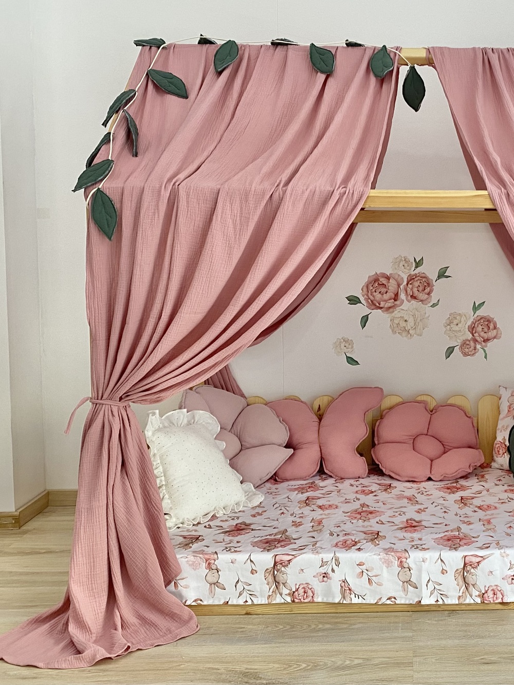 Κουρτίνες κρεβατιού-Canopy Bed Old Rose