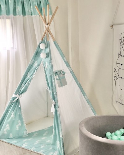 Children's Tent - Teepee Tent Mint Forest