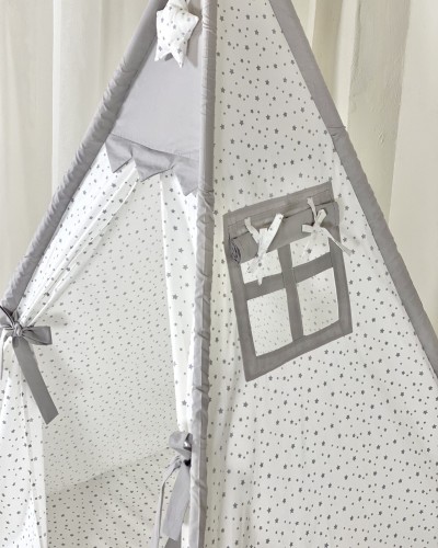 Children's Tent - teepee tent White And Gray