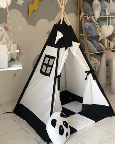 Children's Tent - teepee tent Black And White