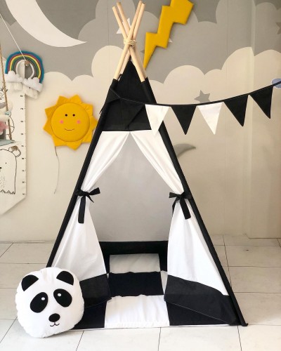 Children's Tent - teepee tent Black And White